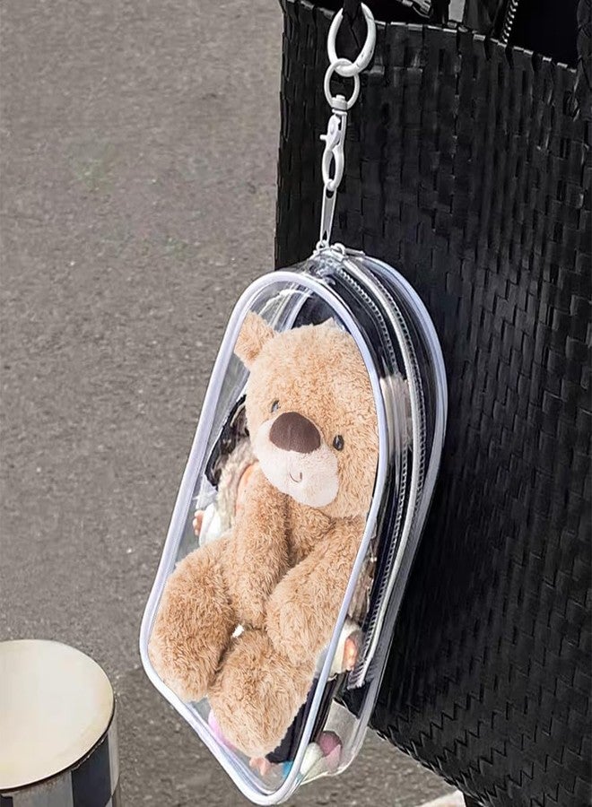 Ouliget Clear Figures Display Bag with Keychain,Doll Display Collectibles PVC Bag ,Portable Dustproof Standing Protectors, 7.2 Inches - Image 5